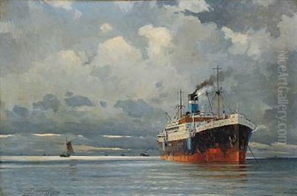Seascape With A Ships On Open Sea - view 1