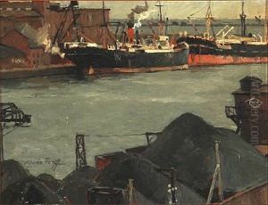 View From A Harbour With Coasters