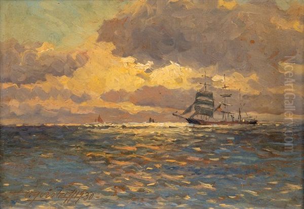 Tall Ship In Dusk - view 1