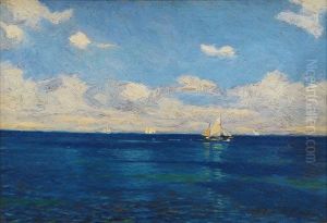 Sailing Ships On Calm Sea by Victor Qvistorff