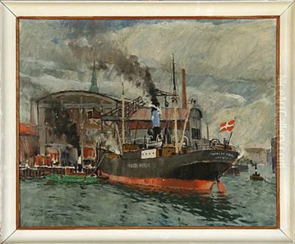 View From Copenhagen Harbour With Hilda Maersk - view 1