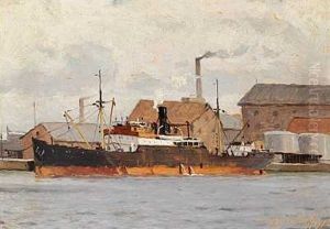 Marine Med Dampskib (+ 2 Others, Similar; 3 Works, Various Dates) by Victor Qvistorff