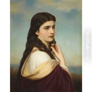 Bildnis Einer Jungen Frau Mit Perlencollier by Georg Raab