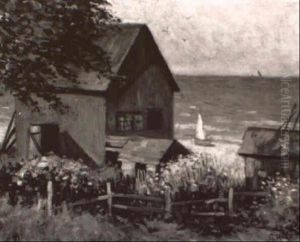 Cottage By The Lake by Georg Raab