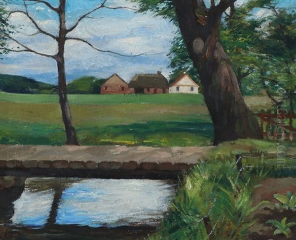 Danish Landscape From Gjern, With A Stream - view 1