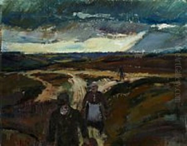 Figures On A Country Road - view 1