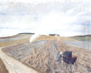 Kartoffeloptagning, Efterarslandskab, Dokkedal by Erik Raadal