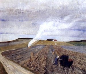 Kartoffeloptagning, Efterarslandskab, Dokkedal by Erik Raadal