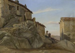 Bauernpaar Vor Ihrem Haus In Cervara by Peter Johann Raadsig