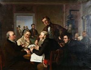 Guests At A Bar Discussing Politics by Peter Johann Raadsig