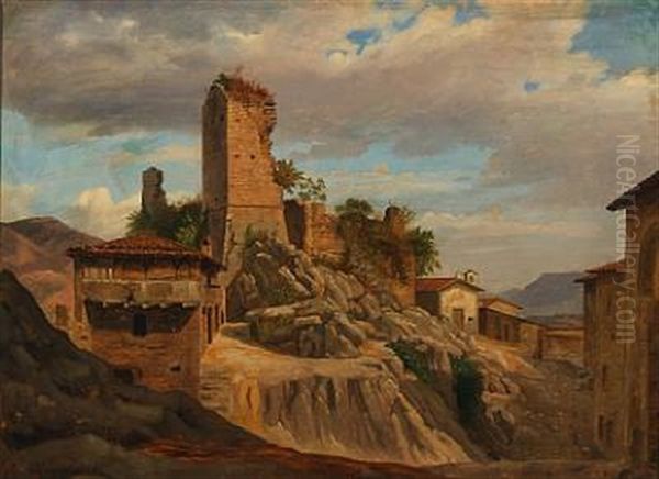 Scenery With A Ruin In Olevano, Italy - view 1