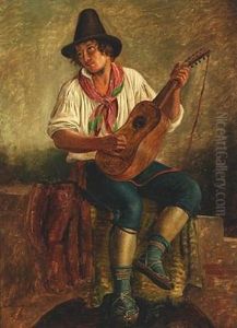 Italian Mandolin Player by Peter Johann Raadsig
