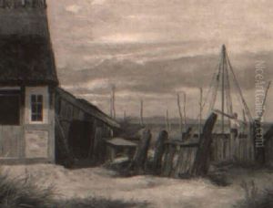 Fisker Ved Et Fiskerhus Fisker Ved Et Fiskerhus