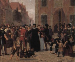 Hans Tausen Beskytter Biskop Joachim R+nnow by Peter Johann Raadsig