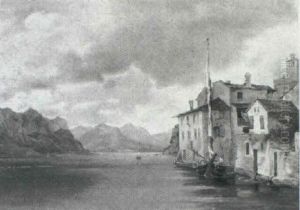 Motiv Fra Albanisoen Med Huse Og Sejlskibe