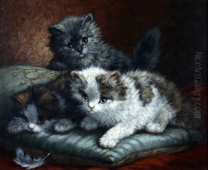 Spelende Kittens by Cornelis Raaphorst