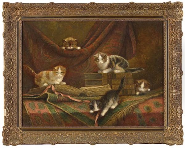 Chatons Jouant Sur De Vieux Livres - view 1