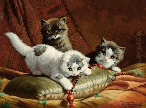 Three Playing Kittens by Cornelis Raaphorst