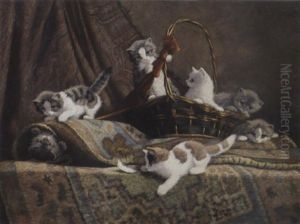 Curious Kittens At Play by Cornelis Raaphorst