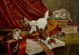 Kittens Playing The Mandoline by Cornelis Raaphorst