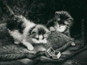 Cats At Play by Cornelis Raaphorst