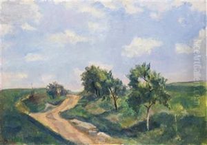 A Large Dirt Road In The Spring