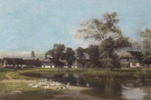 Dorf In Der Nahe Von Tapiau by Otto Rabe