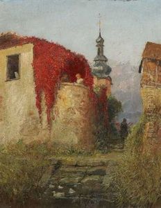 Rotes Herbstlaub - Motiv Bei Wertheim/main
