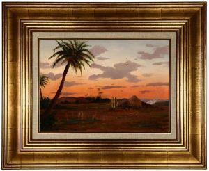 Arab Camp Near A Desert Oasis by Max Friedrich Rabes