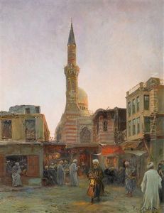 Basarszene (in Der Altstadt Von Kairo?) by Max Friedrich Rabes