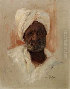A Berber With A White Turban by Max Friedrich Rabes