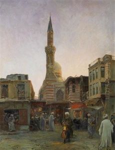 Basarszene In Der Altstadt Von Kairo (?) by Max Friedrich Rabes