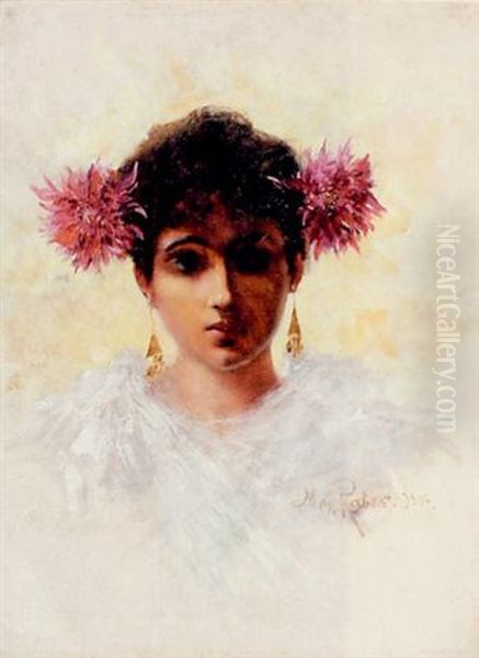 Jeune Fille A La Coiffure Aux Fleurs - view 1