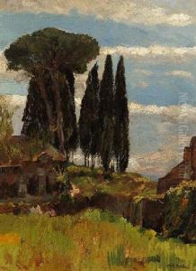 Zypressenlandschaft Vor Den Toren Roms by Max Friedrich Rabes