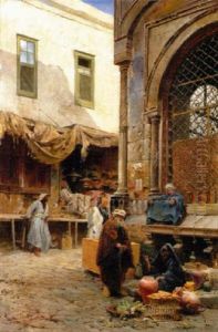 Morgenfruhe Am Sebil In Cairo by Max Friedrich Rabes