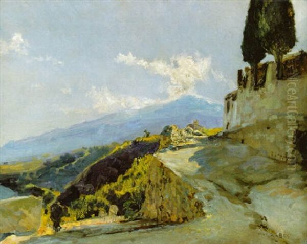 Blick Von Taormina Auf Den Aetna - view 1