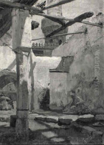 Alter Moscheehof: An Arab Resting Inside A Yard, Cairo - view 1