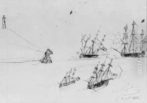 Scene De Bataille Navale