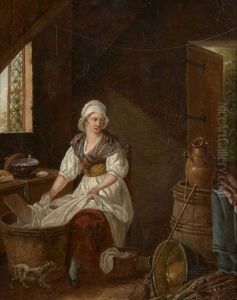 Blanchisseuse Dans Un Interieur
