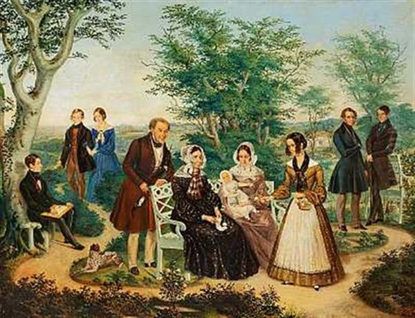 Familien Schnakenburg I Parken Ved Deres Hjem Elisalyst (nu Munkholm) - view 1