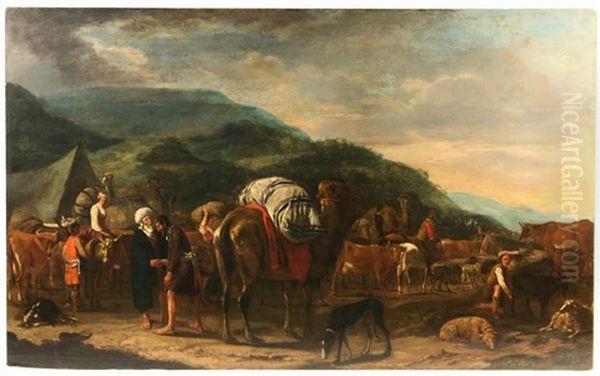 Biblical Scene Of Departure In The Desert - view 1