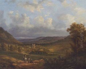 Flusslandschaft Mit Reiter Und Figurenstaffage Flusslandschaft Mit Reiter Und Figurenstaffage