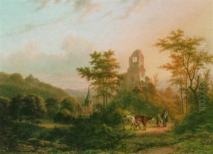 Cattle Drivers In A Rhine Landscape Cattle Drivers In A Rhine Landscape