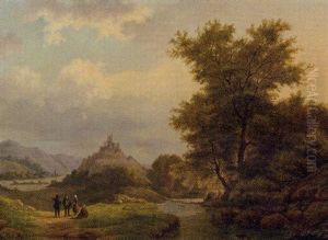 Travellers In A Rhenish Landscape Travellers In A Rhenish Landscape