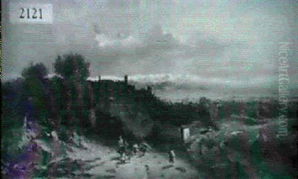 Landscape With Figures On Donkeys - view 1