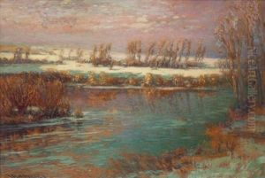 Zimni Krajina S Rekou by Vaclav Radimsky