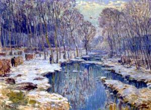 A Winter Landscape With A Pond by Wenzel Radimsky
