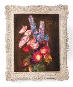 Blumenstraus In Vase by Friedrich Edler Von Radler