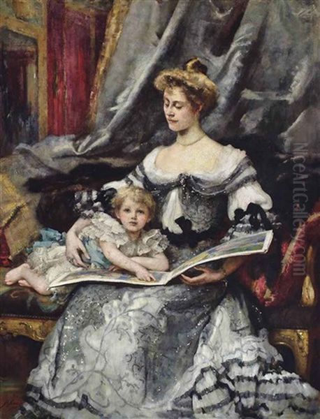 Lady Winifred Renshaw With Her Eldest Child Thomas - view 1