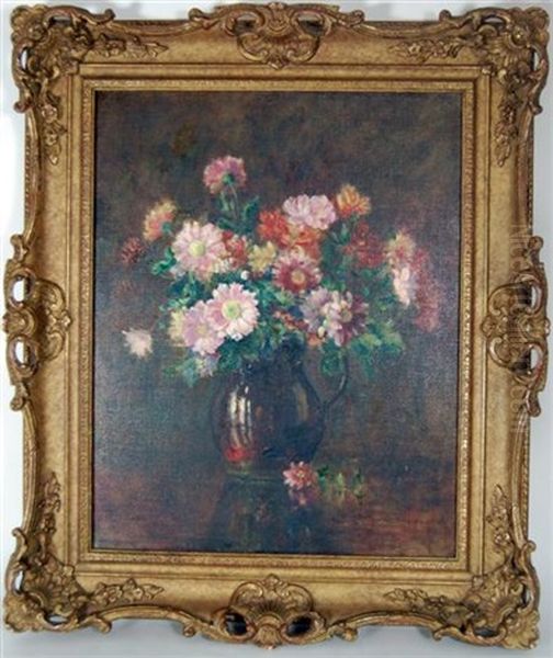 Jug Of Chrysanthemums - view 1